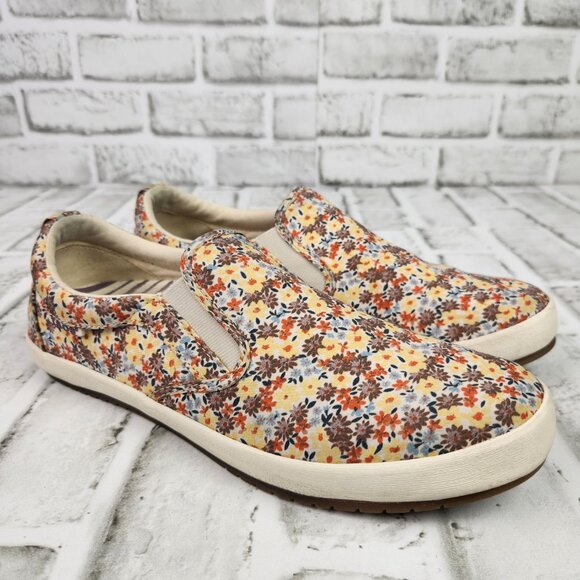 Taos Dandy Women's Sz 7.5 Multicolor Floral Slip On Casual Classic Sneaker Shoes - Picture 1 of 10